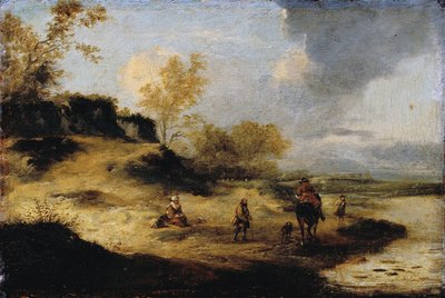 Duinen met Figuren door Philips Wouwerman